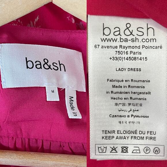 BA&SH NWOT Ulia Floral Wrap Tropical Mini Dress in Rose Size M - Picture 13 of 16